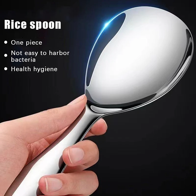 

304 Stainless Steel Rice Spoon Anti Scalding Large Capacity Thicken Cooker Scoop Multi-purpose Tableware Buffet Serving Spoons