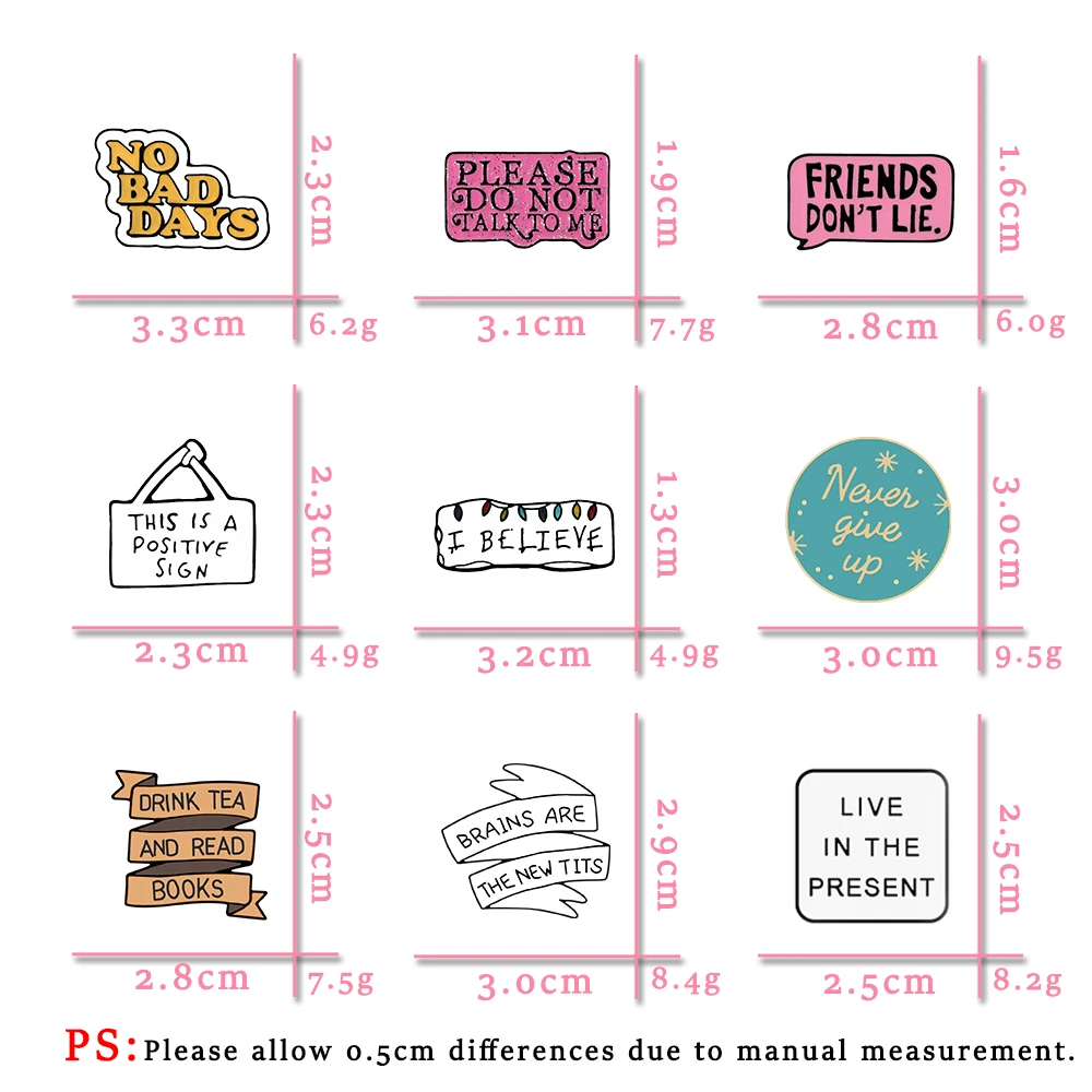 Quote Funny Enamel Pins Live Life Happy Brooches Lapel Pin Power Letter Custom Shirt Bag Motivational Badge Friends Gift Jewelry