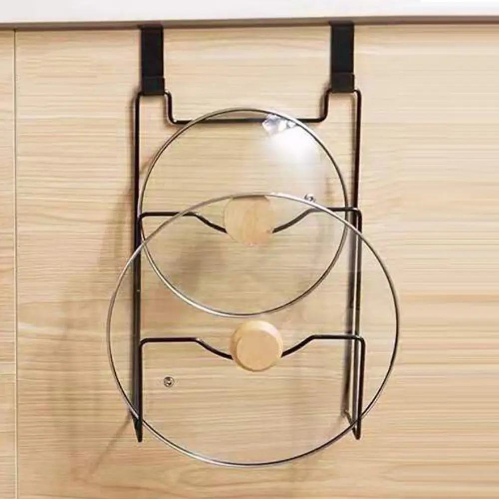 

Metal Pot Lid Organizer for Cabinet Hanging Detachable Cutting Boards Storage Rack Durable Multifunctional Pot Cover Rack