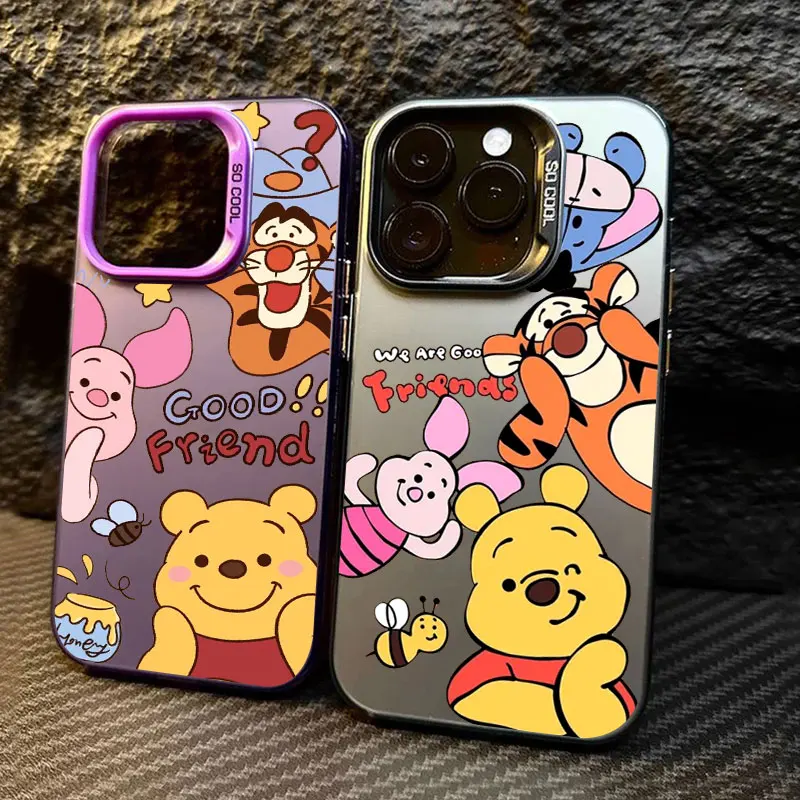 

Winnie Pooh Friends Cute Phone Case For iPhone 11 12 13 14 15 16 17 Pro Max 16e 17E 17 Air Plus Mini Shockproof Funda Back Cover