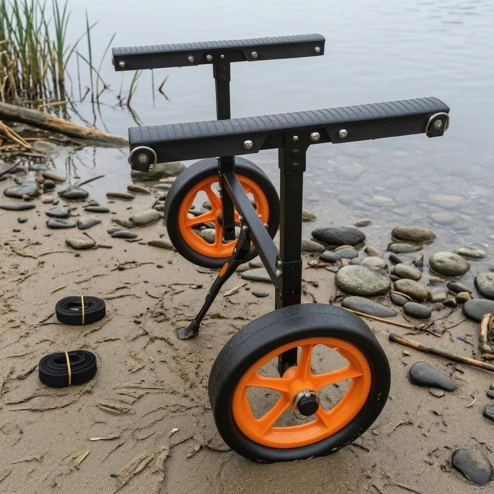 metal-kayak-cart-padded-watercraft-trolley-carrier-boat-dolly-tied-straps-for-outdoor