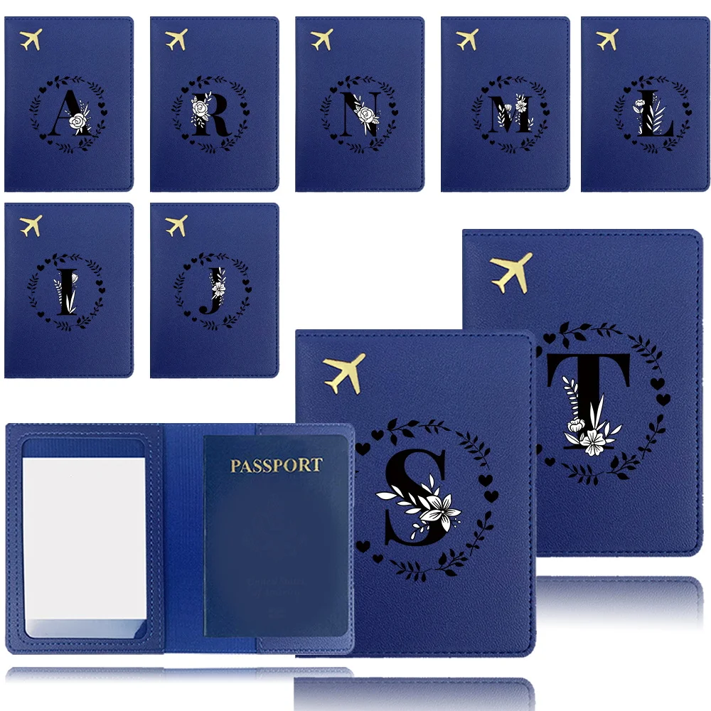 

Personalized Pu Passport Cover Clip Airplane Passport Case Business Passport Bank Card Organizer Cover Garland Letter Pattern