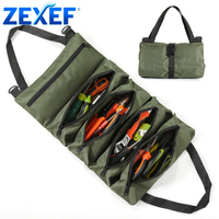 ZEXEF Multi-Purpose Roll Up Tool Bag,Wrench Roll,Canvas Tool Organizer Bucket,Car First Aid Kit, Wrap Roll Storage Case