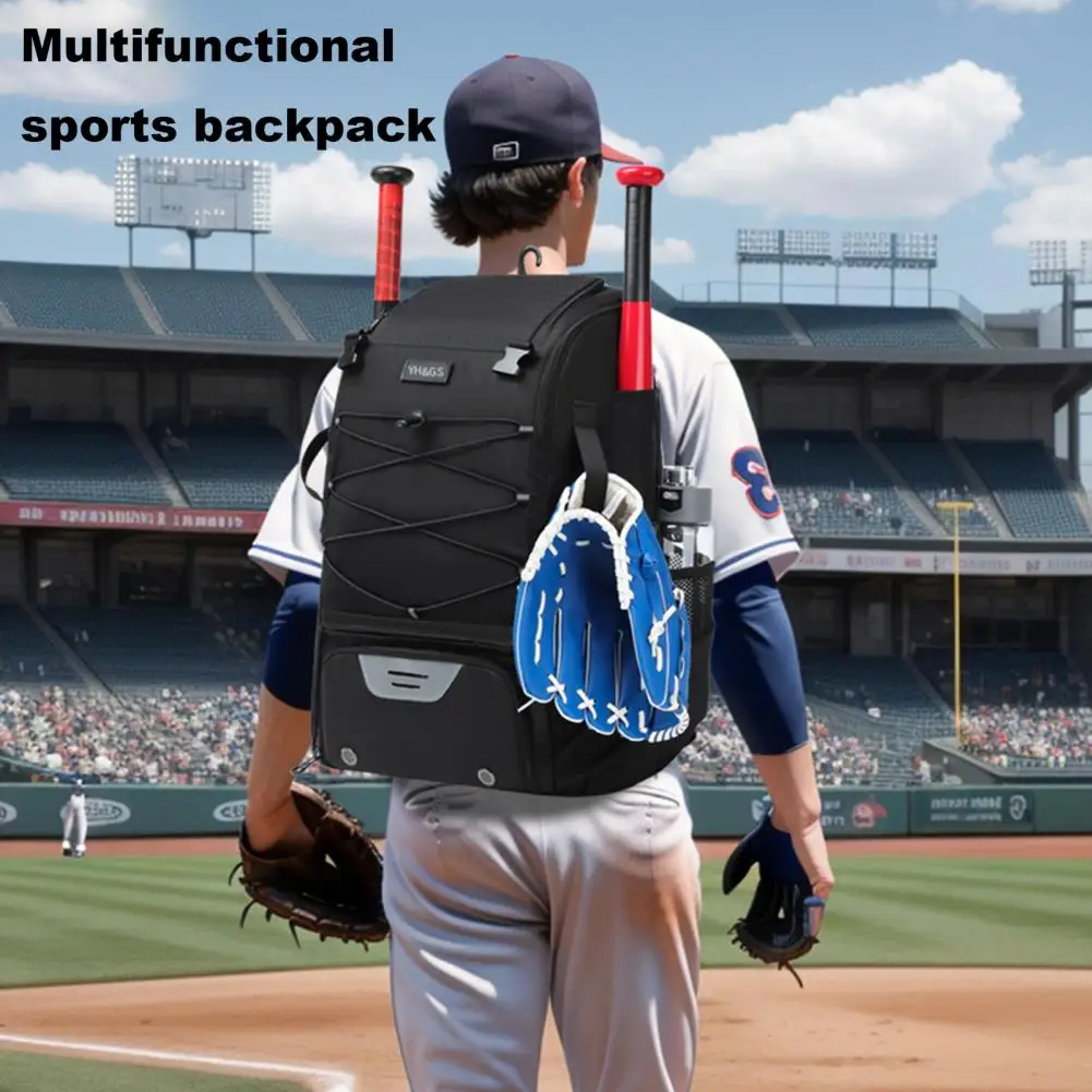 Baseball Bag with Shoe Compartment Baseball Gear Storage Bag Durable Oxford Cloth Baseball Backpack with for Sports for Players