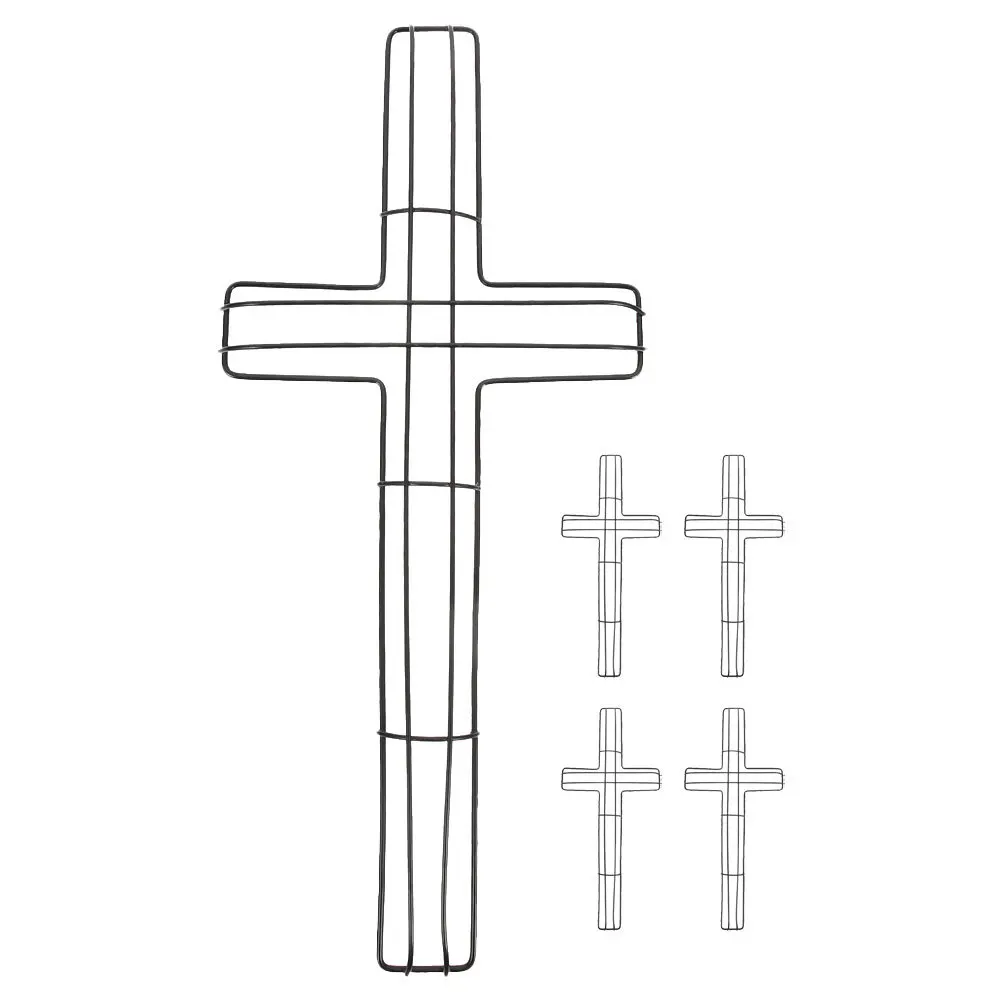 

5 pcs Iron Wreath Frames Cross Shape Metal Wreath Form For Festive Decorations Diy Crafting Projects Wall Hanging Party Holiday