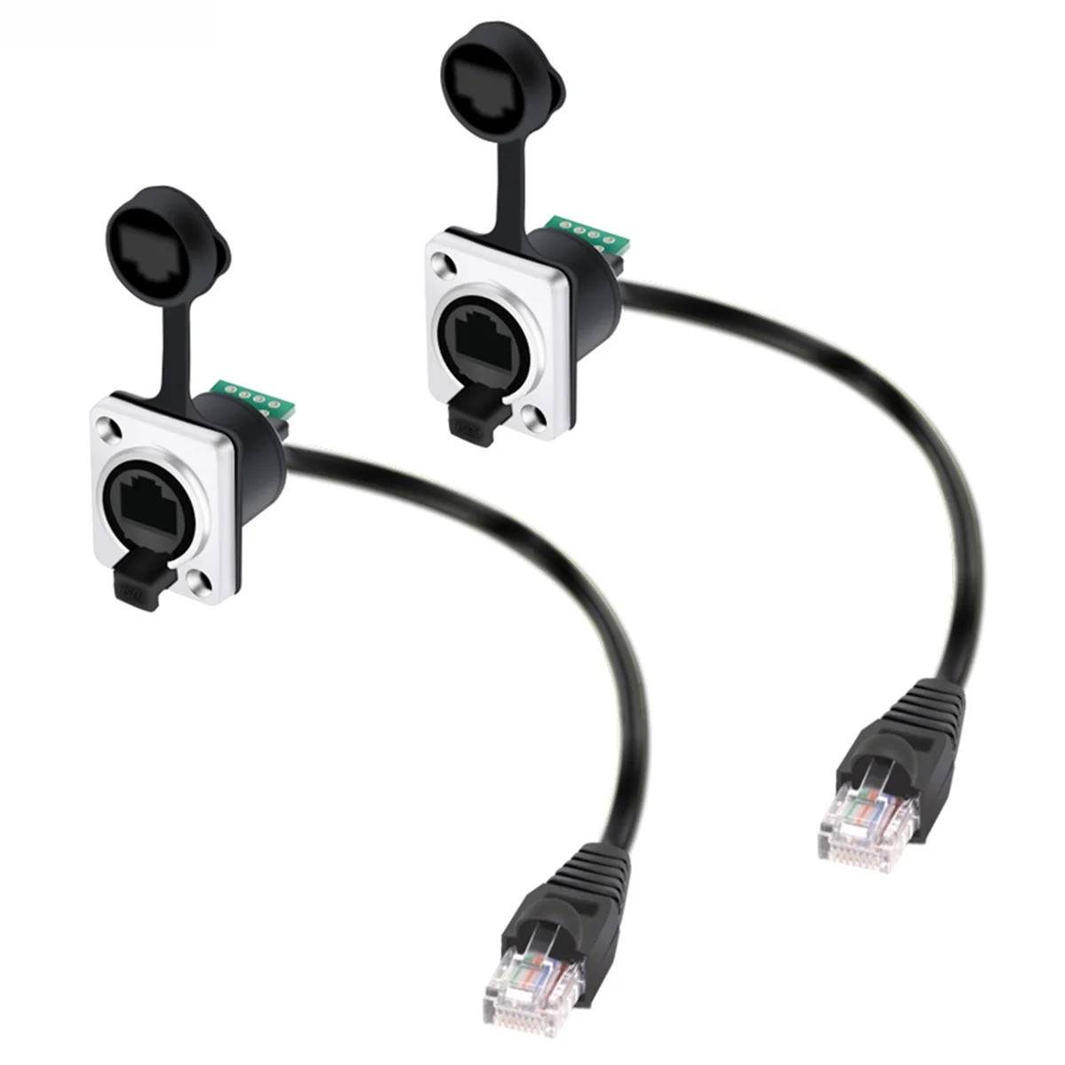 

SSR RJ45 8p8c Waterproof Connector RJ45 Male to Female 15cm Cable Panel Mount Type Category 5 and 6 Waterproof Connectors