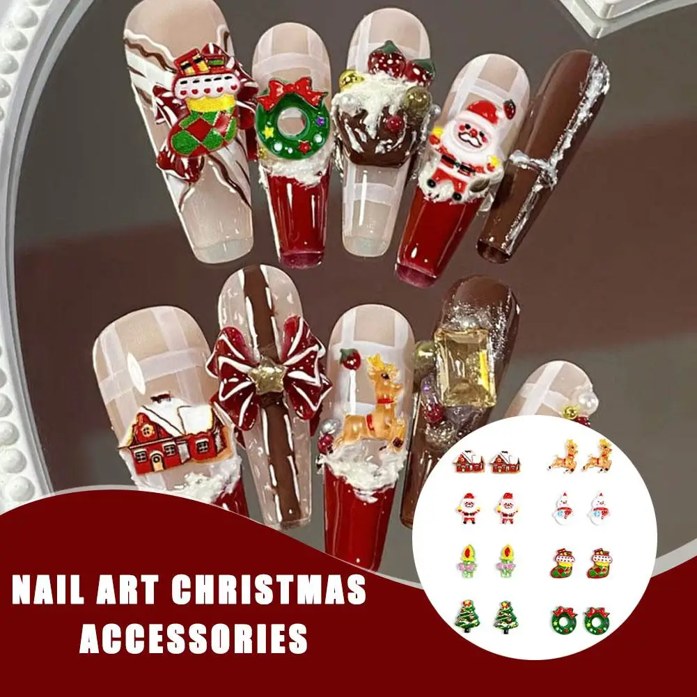 Christmas Tree Santa Claus Bell Reindeer Bonfire Nail Art Stickers For Making Xmas Style Nail Art Accessories Q1Z4