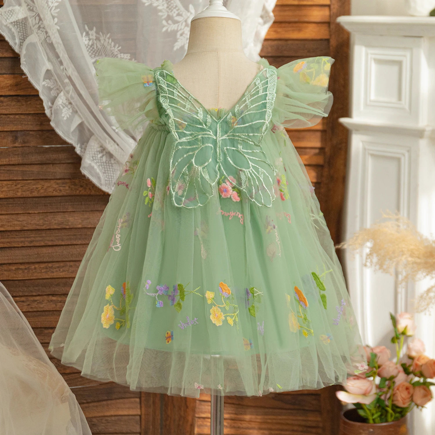 Toddler Girl Princess Dress Baby Flower Tulle Costume Kids New Summer Sleeveless Casual Dresses Newborn Birthday Party Clothes