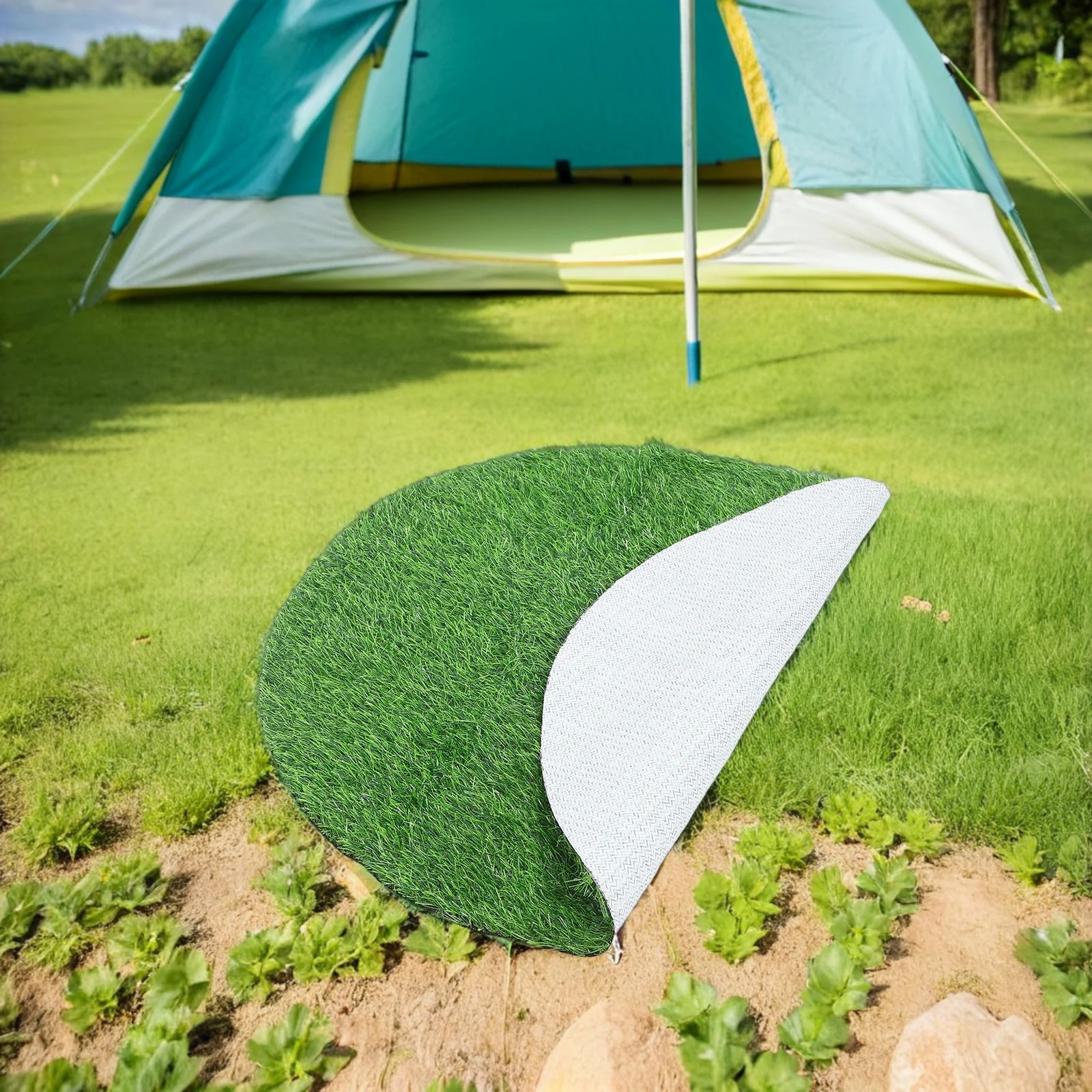 

35.37X35.37X0.98In Outdoor Artificial Grass Rug Realistic Fake Turf For Dogs Potty Training Pad Patio Balcony Garden Decor Mat