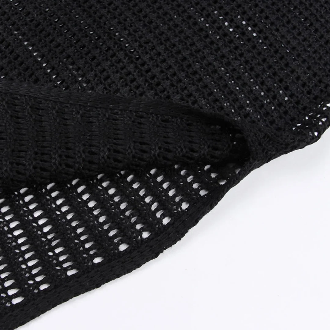S-XL Sexy, ausgeschnittenes, mit Fransen und Quasten versehenes, gestricktes, gehäkeltes Tunika-Strandkleid, Strandkleid, Strandmode, Damenmode V3800 – Detail 18