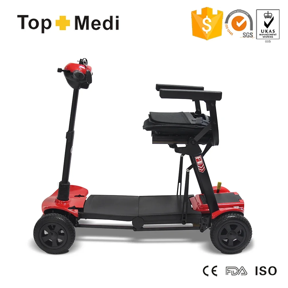 Topmedi Adults Foldable 4 wheel Folding Electric Mobility Scooter Four-wheel Scooter