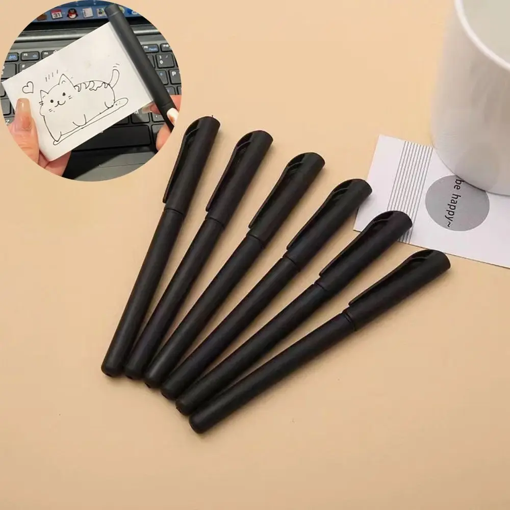 

Новая гладко черная гелевая ручка для письма, прочная шариковая ручка из АБС-пластика и мелованной бумаги для творчества с выдвижной пустой прокруткой, экзаменационная ручка