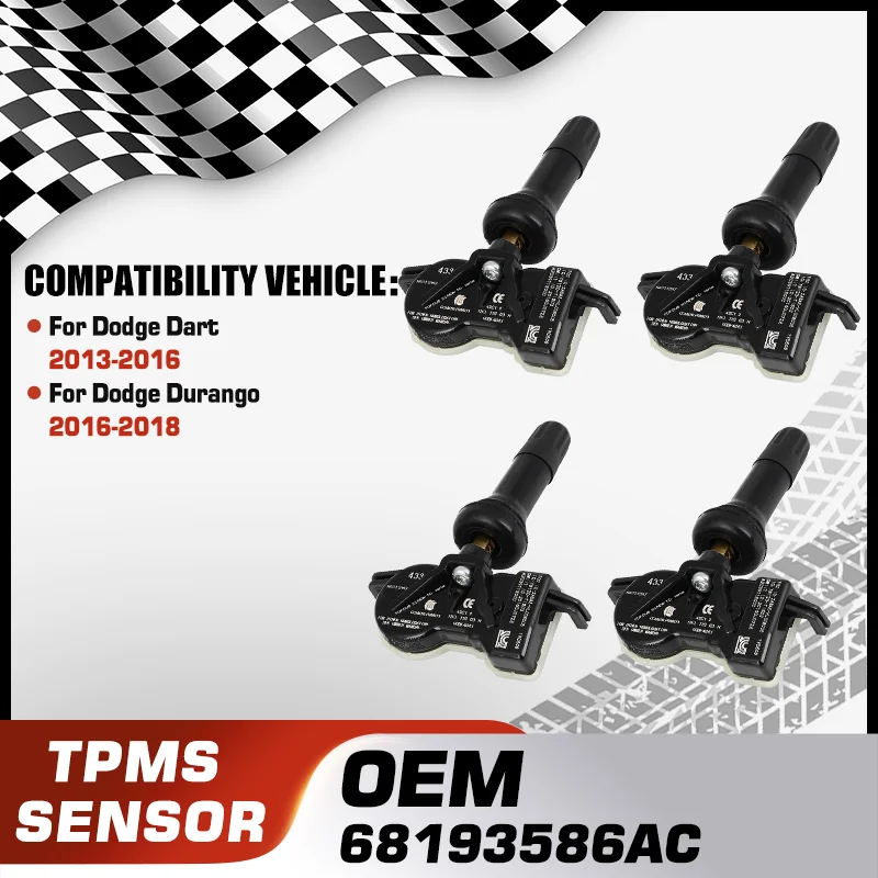 

Car TPMS Tire Pressure Monitor Sensor For Dodge Dart 2013-2016 Dodge Durango 2016-2018 68193586AC 68193586AD 68193586AE 433 MHz