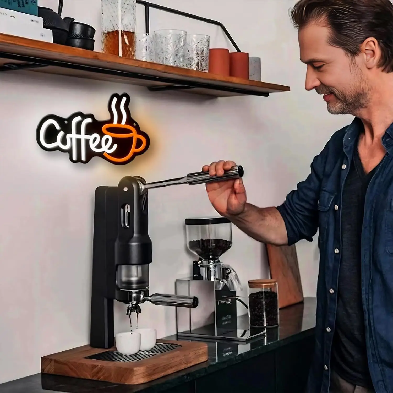 Coffee Neon Sign USB Powered LED Neon Light For Coffee Stantion Cafe Shop Party Art Decoration Advertisement Board Display Sign