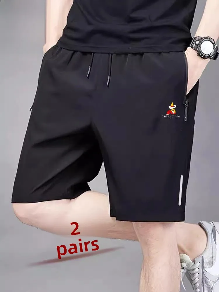 

Ледяные шелковые орты для бега, мужские легкие орты Qui Dry Spor, длина пять четвертей, дышащие прямые ноги, повседневные летние орты