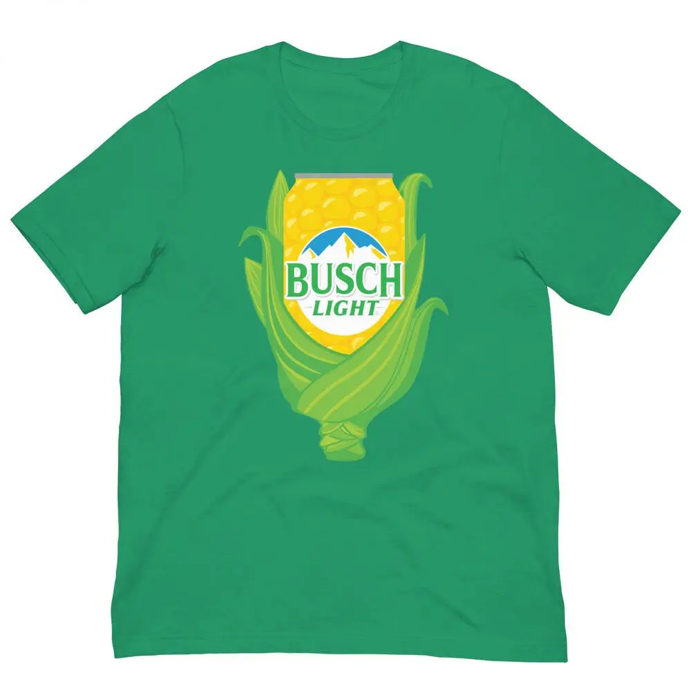 Busch Light Corn Cob Can Green Colorway T-Shirt GreenAnime Pattern Men and women High quality cotton Short Sleeves