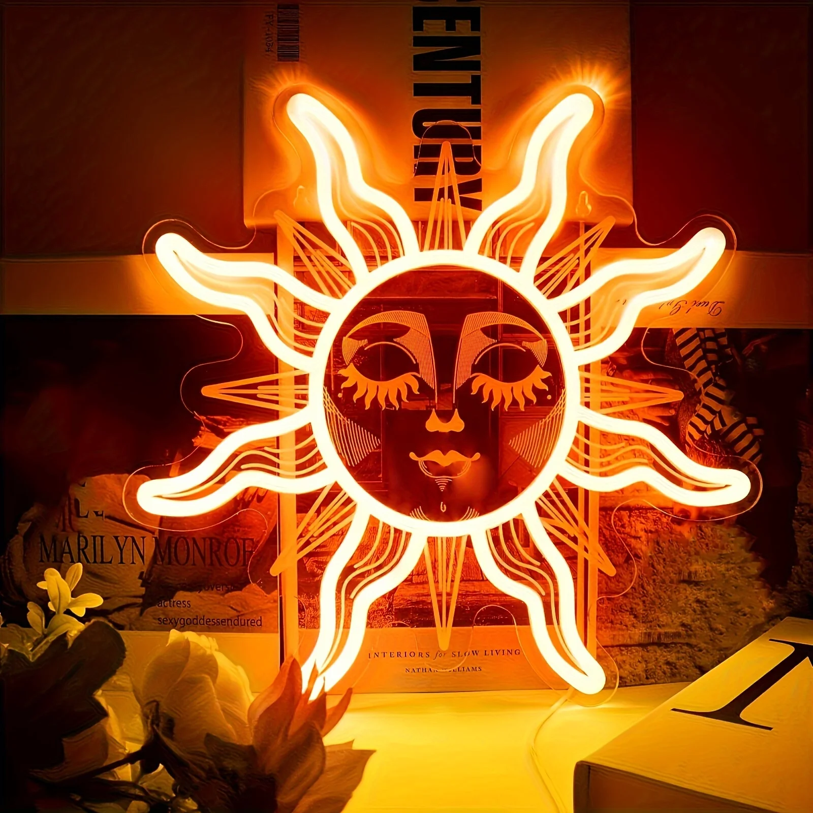 usb電源のledネオンライト太陽の光壁の装飾寝室家バー結婚披露宴の装飾