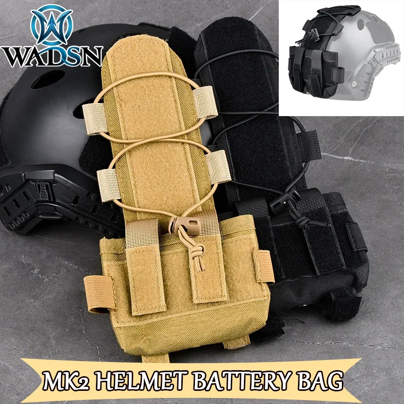 Tactical Nylon Fiber MK2 Helmet Battery Bag Outdoor Hunting Batteries Bags With Elastic Cord For Camping Activities Outdoor Game