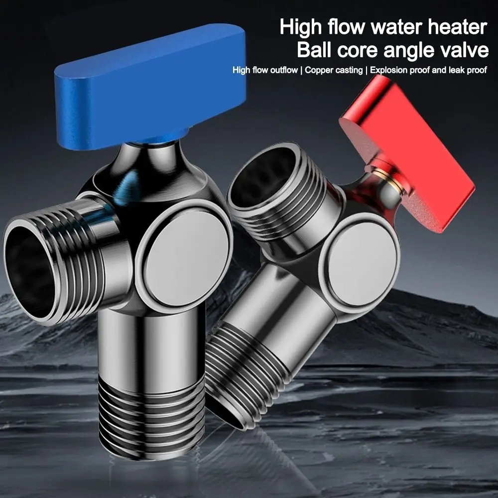

High Quality Red Blue Water Control Valve Brass Cold and Hot Distinction Brass Angle Valve Corner Valve Kitchen