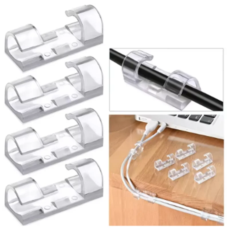 5/50PCS Cable Clips Organizer Wire Management Holder USB Charging Data Cable Spool Wall Mount Hook for Home Office