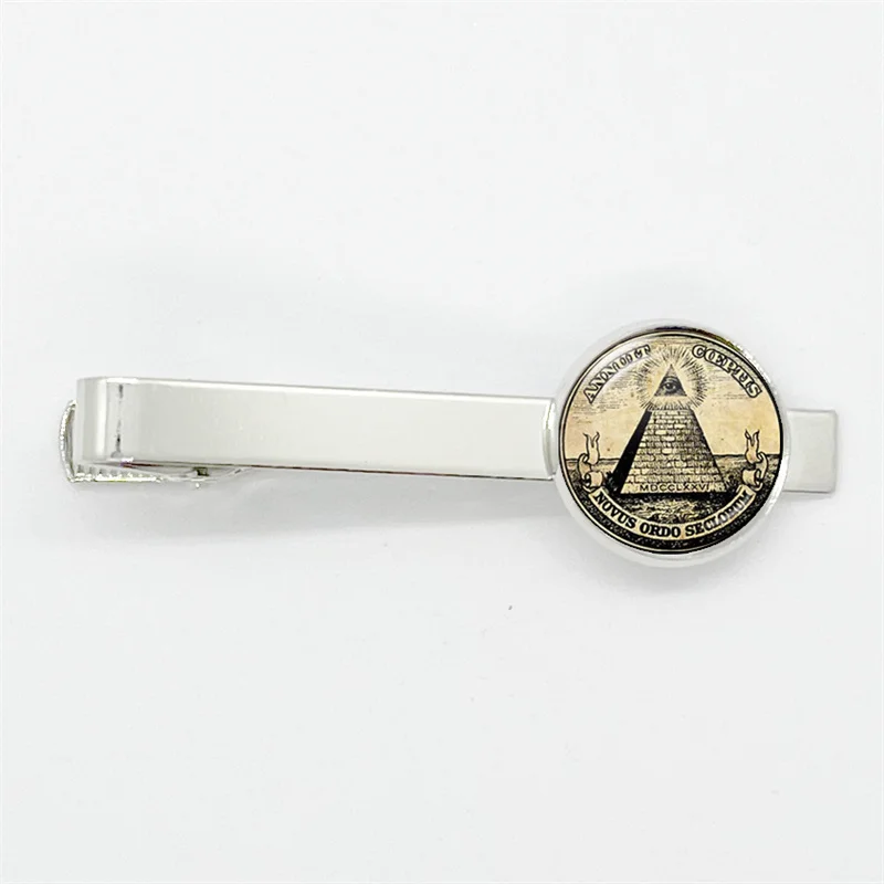 Free Mason massonic sospiro Glass Gem Tie Clips rame metallo semplice cravatta Tie Pins Suit Pins Button Gift