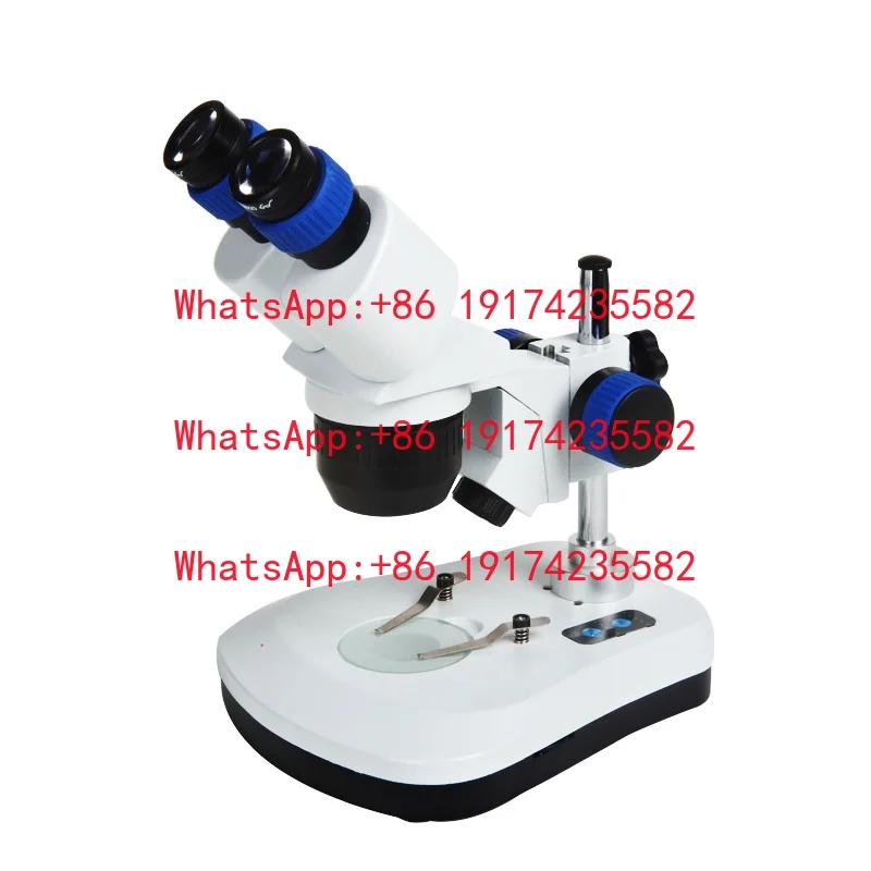 Fixed 2X 4X Stereo Microscope 45° Binocular Head Bottom Light Transmitted Illumination For PCB Repair QC Inspection