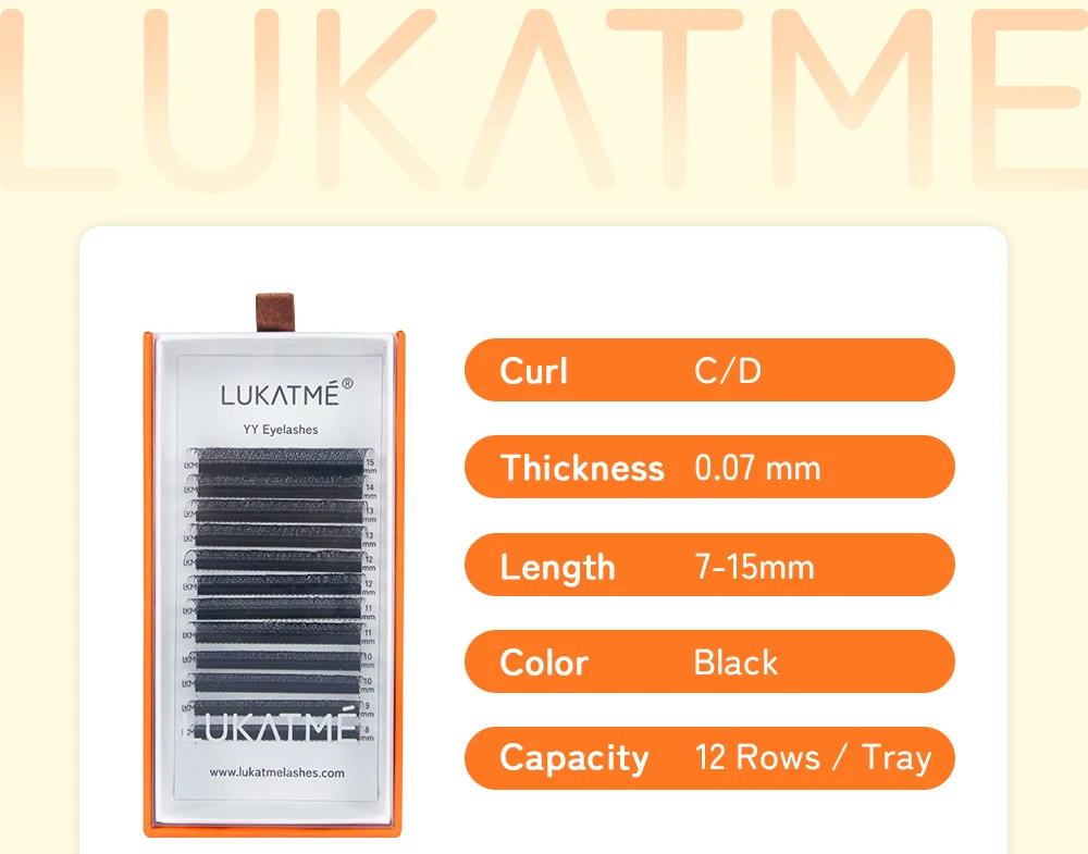 LUKATME YY Wimpernverlängerungen, vorgefertigte Wispy-Fächer, natürliche YY schwarze Wimpernbüschel, C/D/M Curl, Easy Fan Wimpern 7-15mm für den Salon – Detail 2