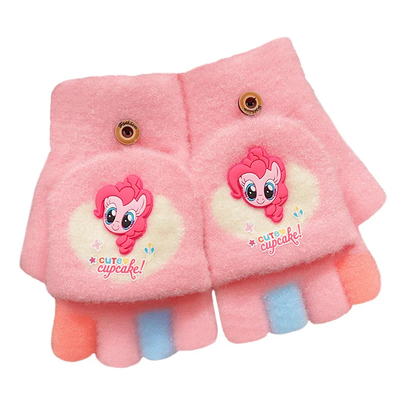 Miniso gants aveugles Little Pony pour enfants pour l'automne et l'hiver gants d'écriture chauds en polaire épaisse à cinq doigts