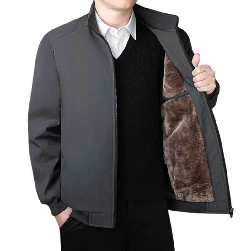 2025 hiver hommes vestes manteaux décontracté coupe-vent épais chaud veste hommes polaire col montant fermeture éclair vêtements d'extérieur manteau livraison directe