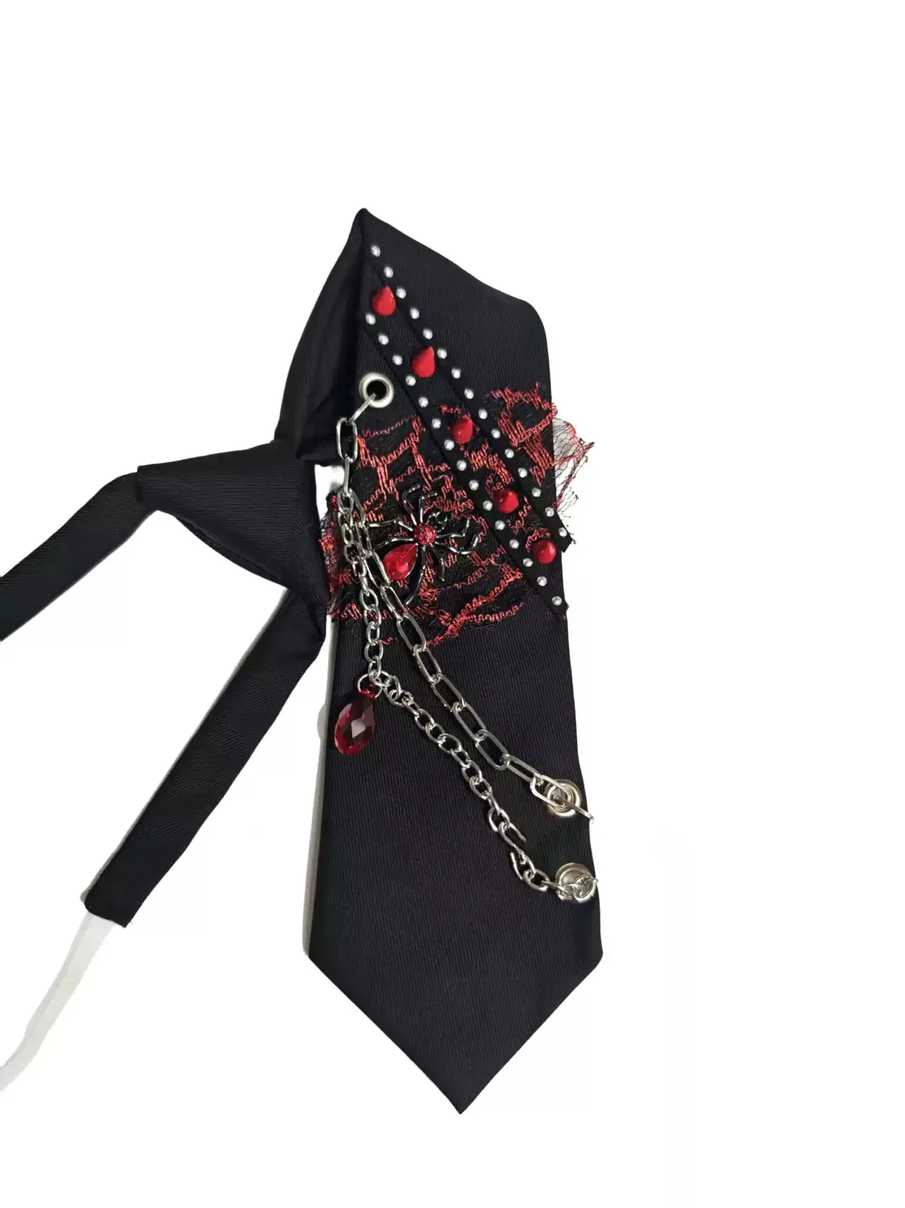 

Модный галстук Darkly, ленивый панк, готический заклепка, цепочка-паук, аксессуары, индивидуальный галстук в стиле Харадзюку для мужчин и женщин