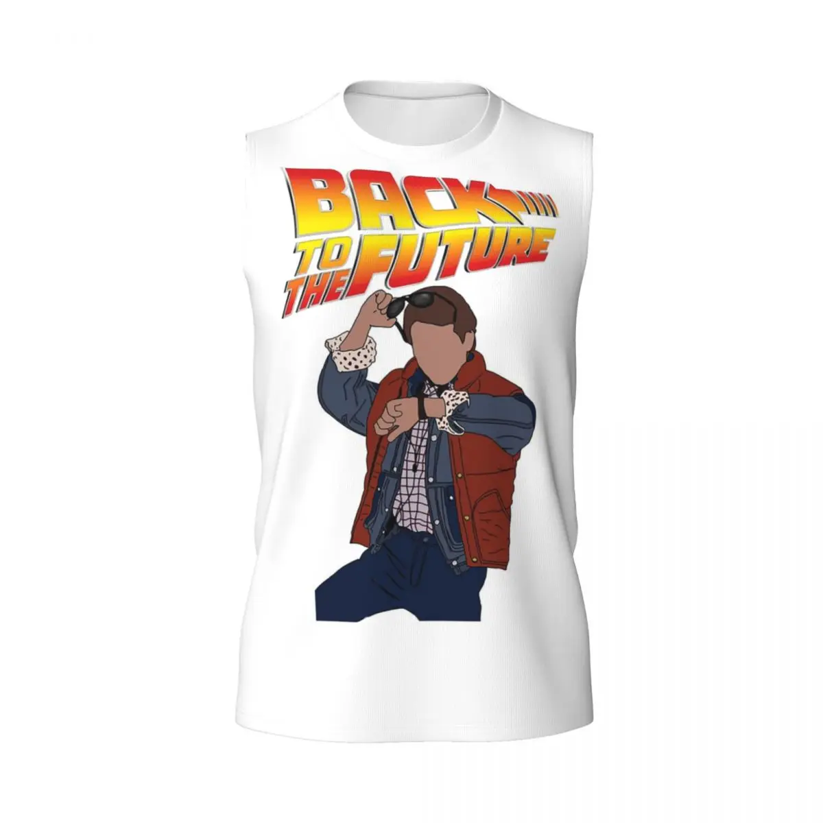 T-shirt sans manches imprimé Marty McFly pour hommes, décontracté, style Hip Hop, style streetwear, débardeur de vacances à la plage
