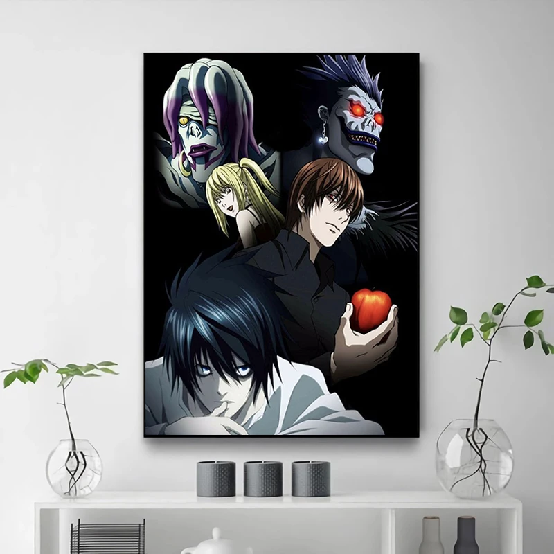 

Death Note Painting on Canvas Bedroom Decoration Custom Poster Decorative Paintings Posters for Wall Decor Home Art Print Decor