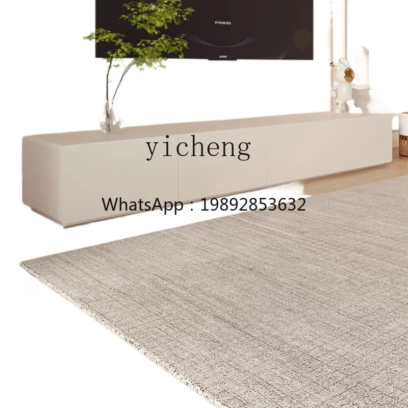 

XLL TV cabinet coffee table combination solid wood living room warm white floor cabinet paint TV cabinet