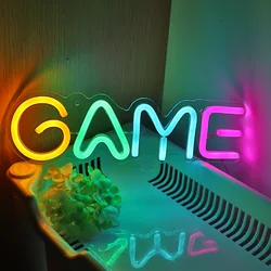 1PC Colorful GAME Letter Neon Sign Light For Game Room Party Gallery Shop Club Game Youtuber Decoration 11.02''* 3.43''