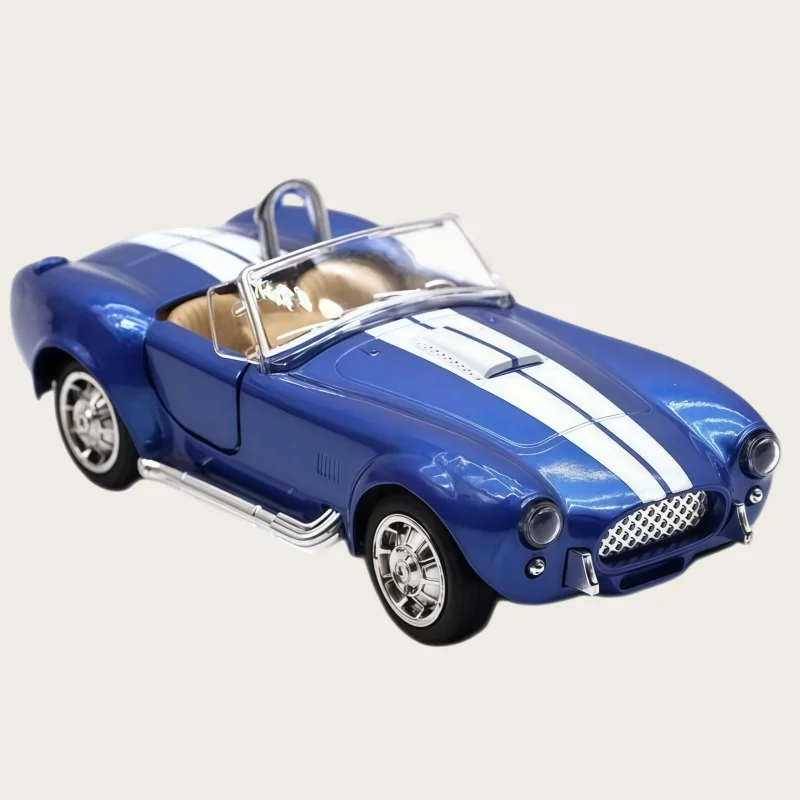 Retro sports car alloy model, 1:32 scale, with openable doors design, a collectible metal-cast figurine. view 3