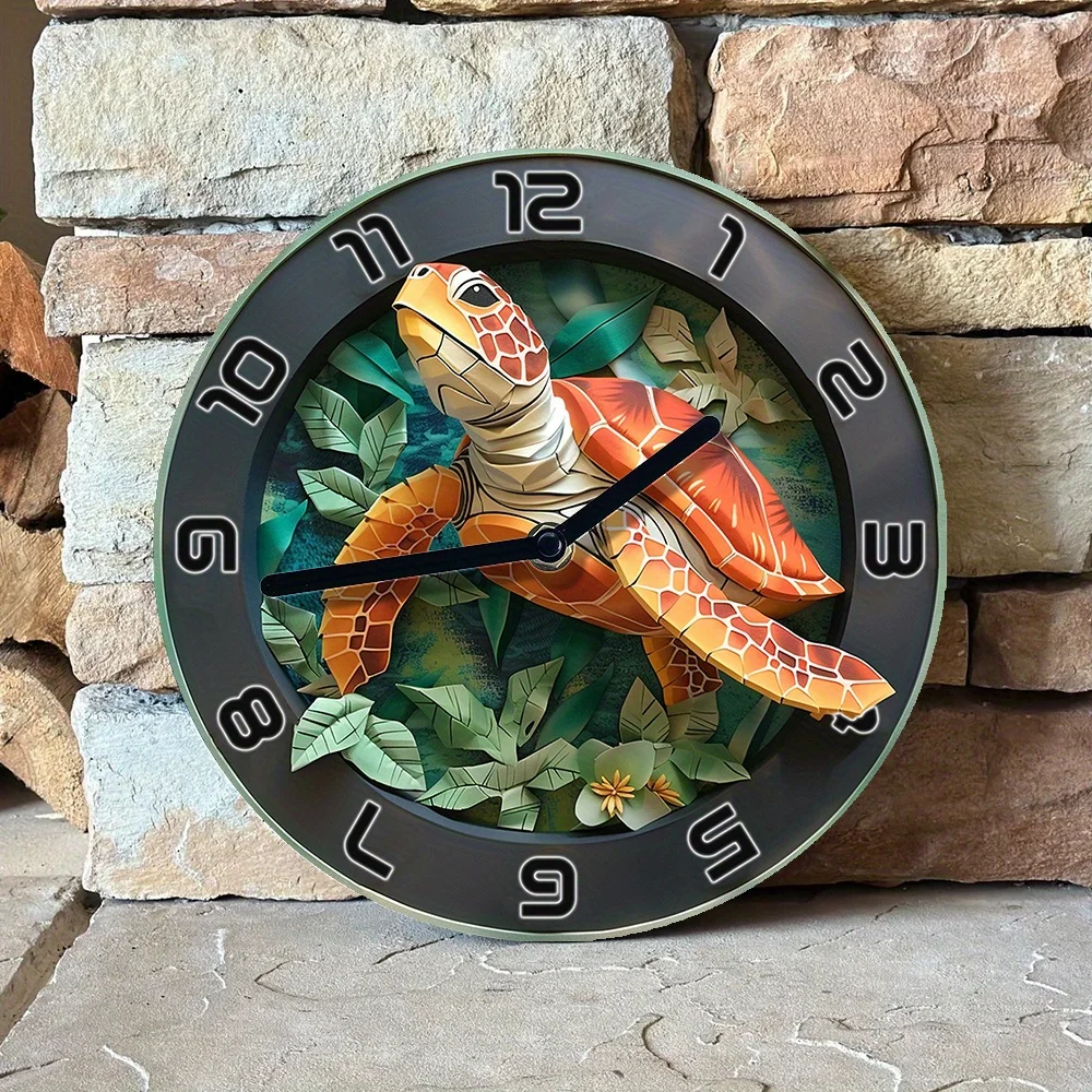 Silent Aluminum Wall Clock with Turtle Design - Perfect for Bedroom Decor, Diy Projects & Unique Gifts Wall Clock Modern Design