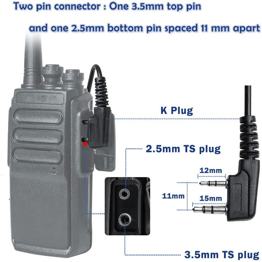 5pcs Walkie Talkie Earpiece with Mic Headset for Baofeng UV-5R BF-888S Arcshell Retevis H-777 RT21 RT22 Kenwood