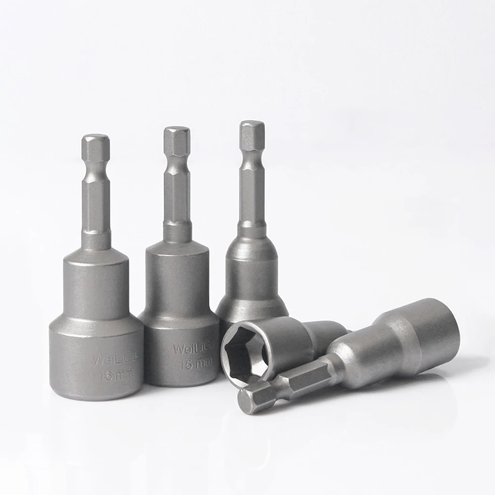 1Pcs 3-24Mm Zeshoekige Shank Hex Moer Socket 65Mm Lange 1/4 "Schroef Metric Driver Tool set Adapter Boor Waterdichte/Roestvrij