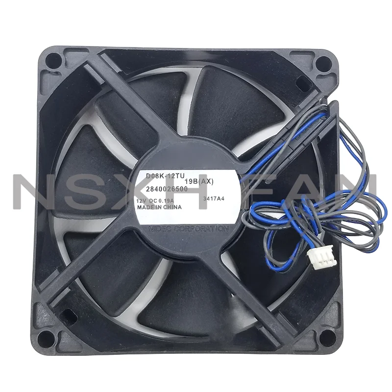 

D08K-12TU 37B 12V 0.19A 80X80X25mm 3-Wire Server Cooling Fan