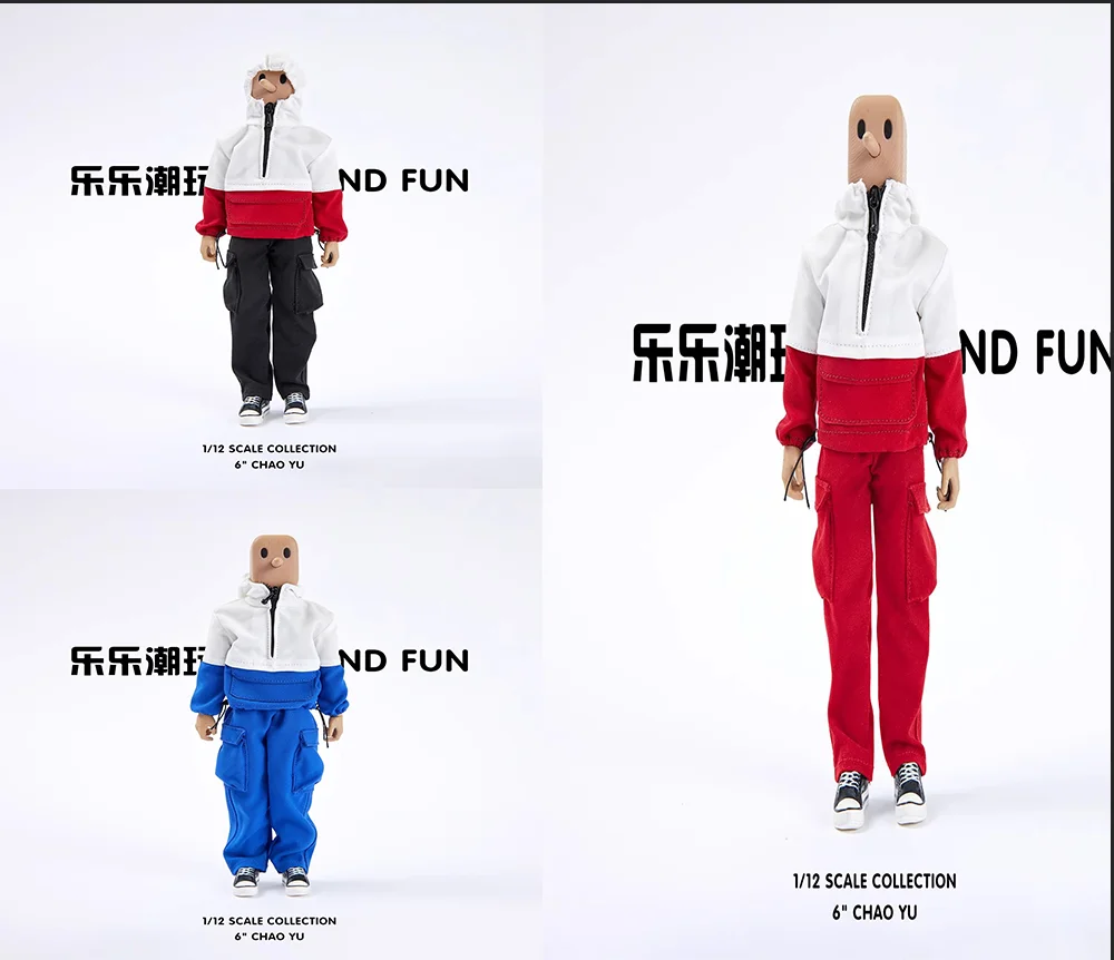 

1/12 солдатская модная куртка-пуловер с капюшоном на молнии, пальто, большие карманные рабочие брюки, модель игрушки, подходит для 6-дюймовой экшн-фигурки, в наличии