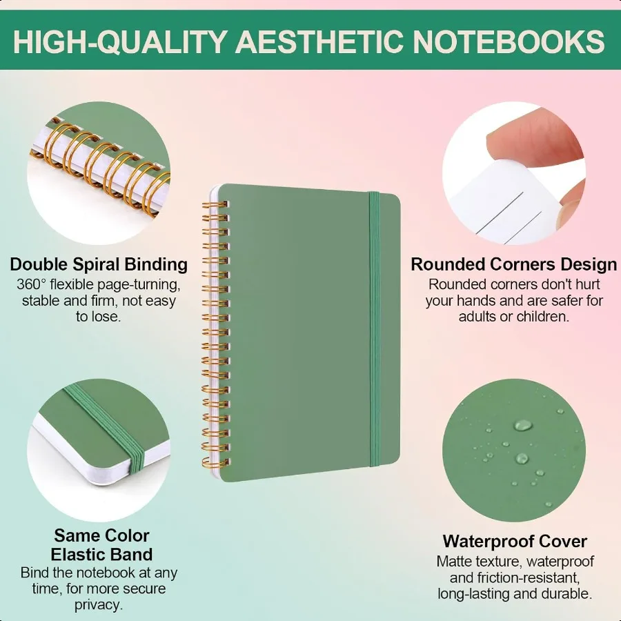 Quaderno a spirale piccolo da 3 pezzi Quaderni 5x7 per prendere appunti Quaderno a spirale Morandi Quaderno da lavoro Piccoli quaderni 5x7 con spirito