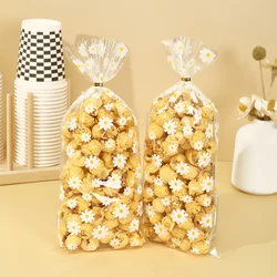 50Pcs Daisy Flower Candy Bags Transparent Cookie Biscuit Baking Packaging Bag Wedding Birthday Party Gifts Wrapping Supplies