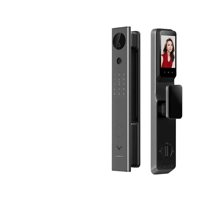 

Visual cat eye with screen door lock fingerprint lock