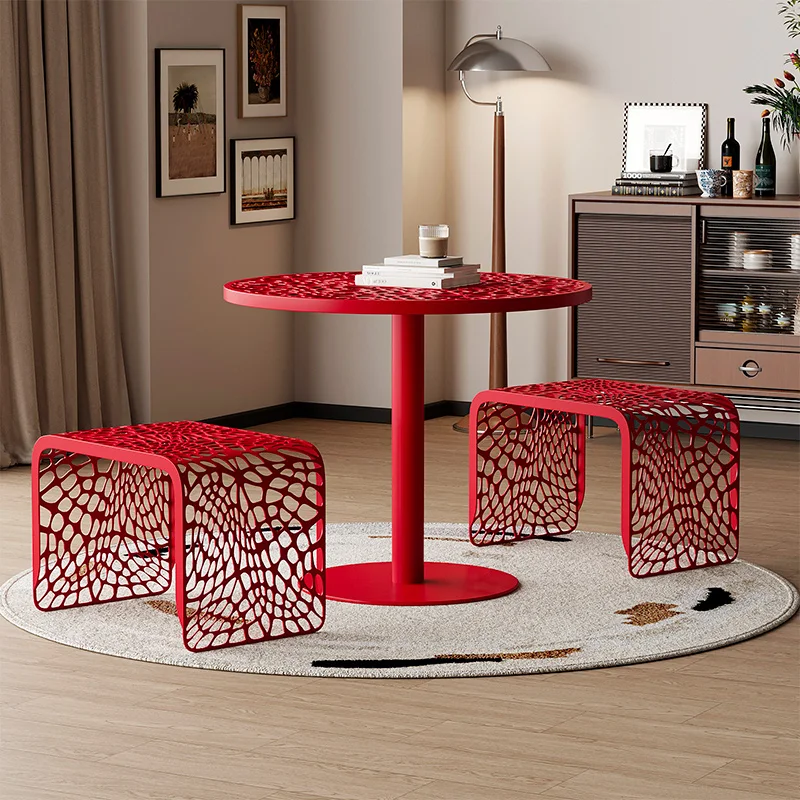 Designer round table, park homestay courtyard, Nordic outdoor round table, cafe, rust-proof room dessert shop