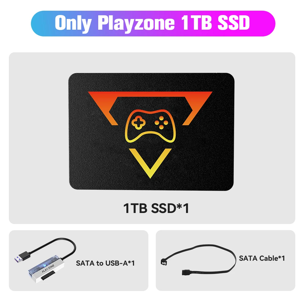 Playzone 1TB SSD&Game Consoles For PS5/PS4/PS3/Xbox/Xbox one