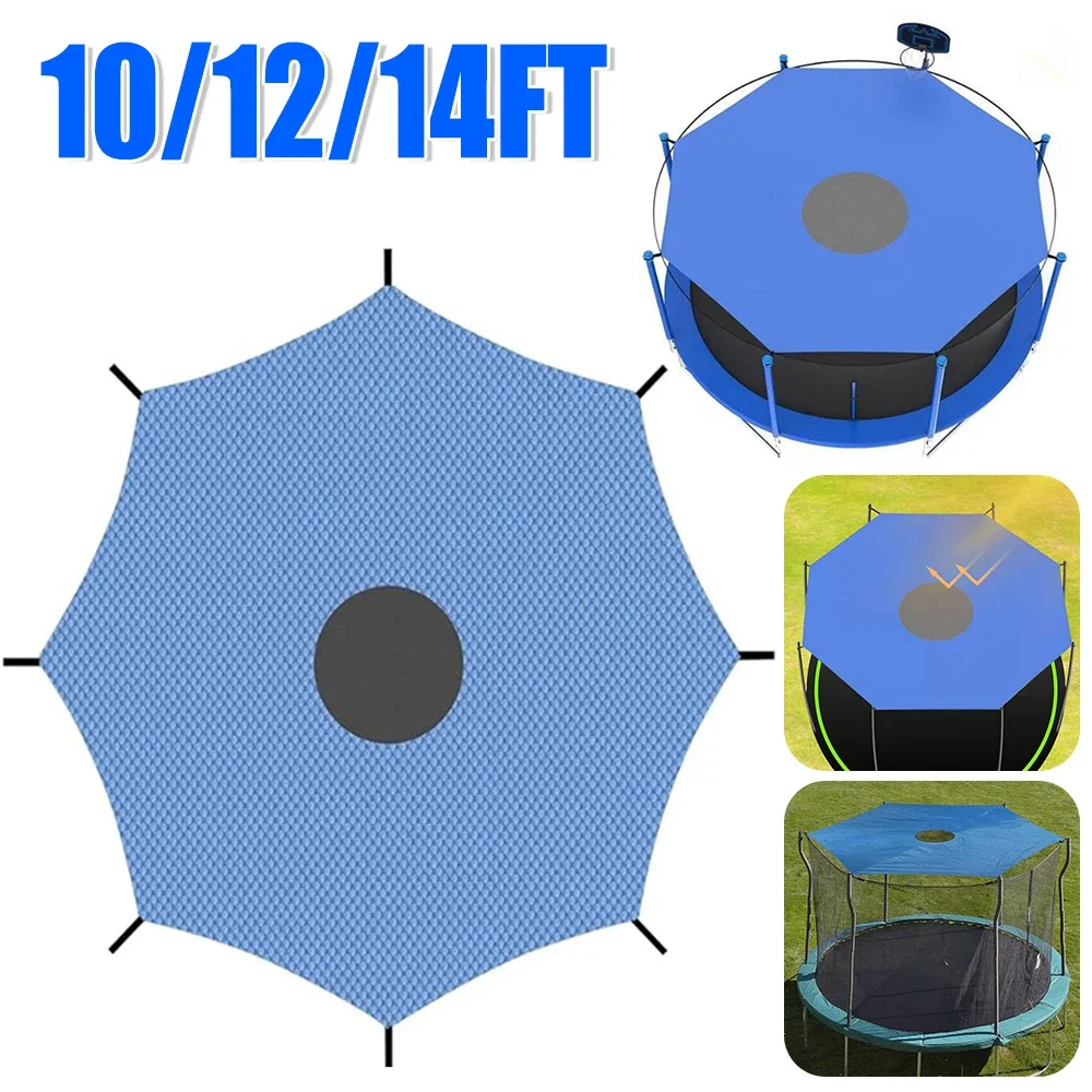 Parasol para trampolín al aire libre, cubierta solar de tela Oxford, dosel impermeable para trampolín, cubierta de tienda impermeable para exteriores, 10/12/14 pies
