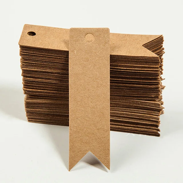 50PCS Kraft Papier Schwalbenschwanz Hängen Tag Karten Für DIY Backen Verpackung Geschenk Dekorationen Nachricht Tags Hängen Tags Großhandel