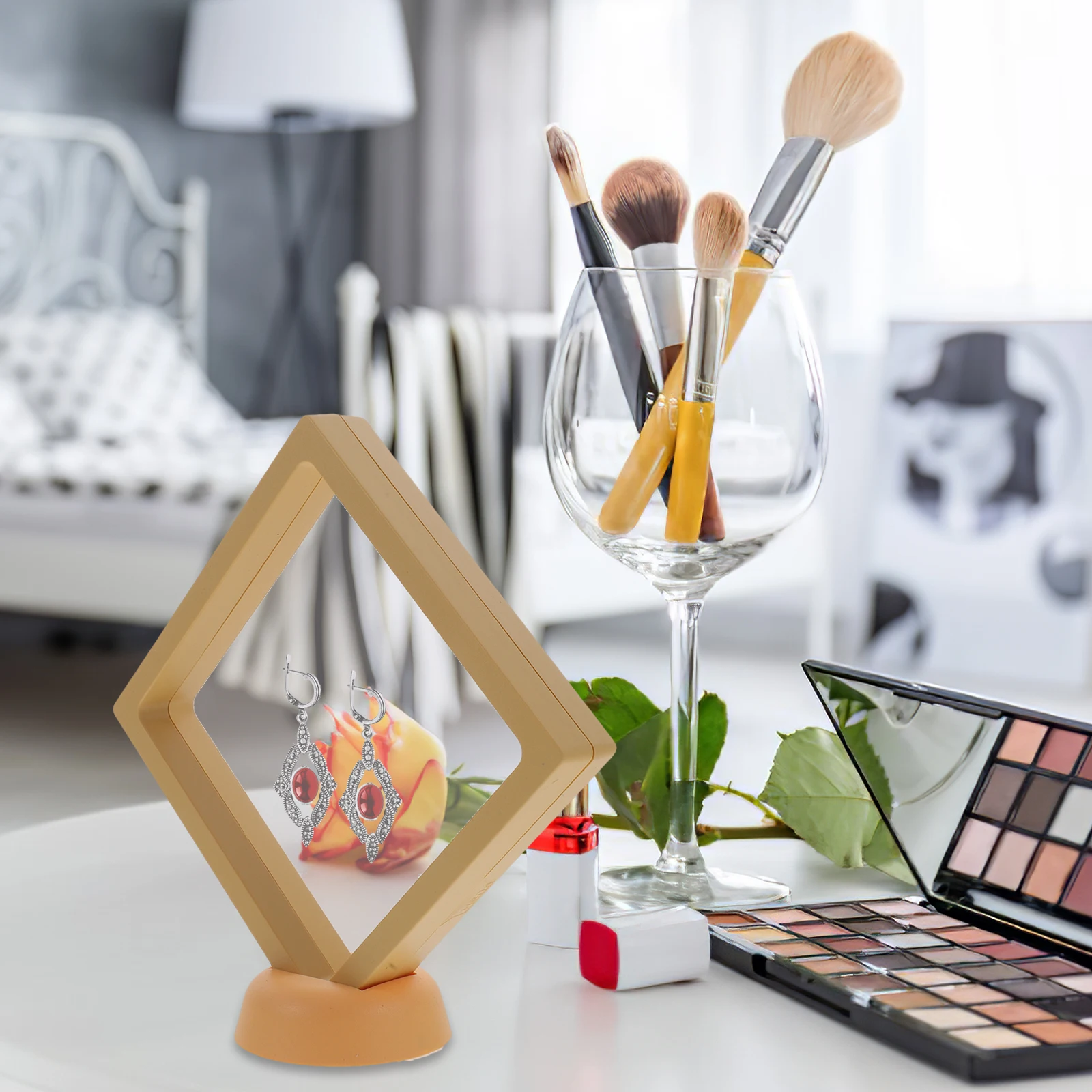 

4Pcs Jewelry Display Frame Floating Modern Minimalist Design for Ring Bracelet Display Storage Displaying Case