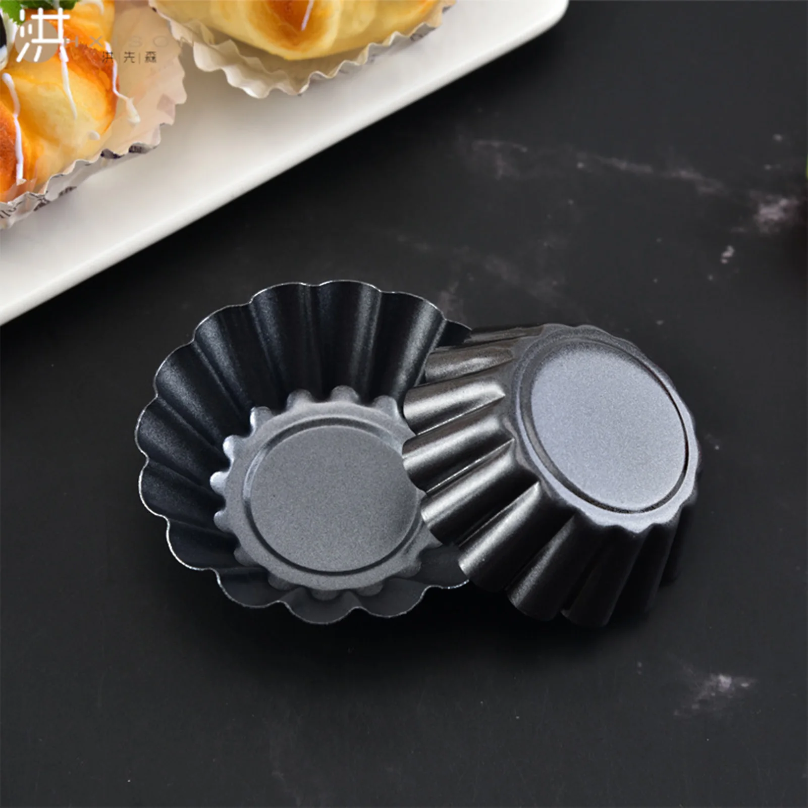 

Egg Tart Mold Reusable Pudding Mold Non Stick Carbon Steel Cupcake Cake Mold Heat Resistant Cookie Mold Baking Cup Baking Tool