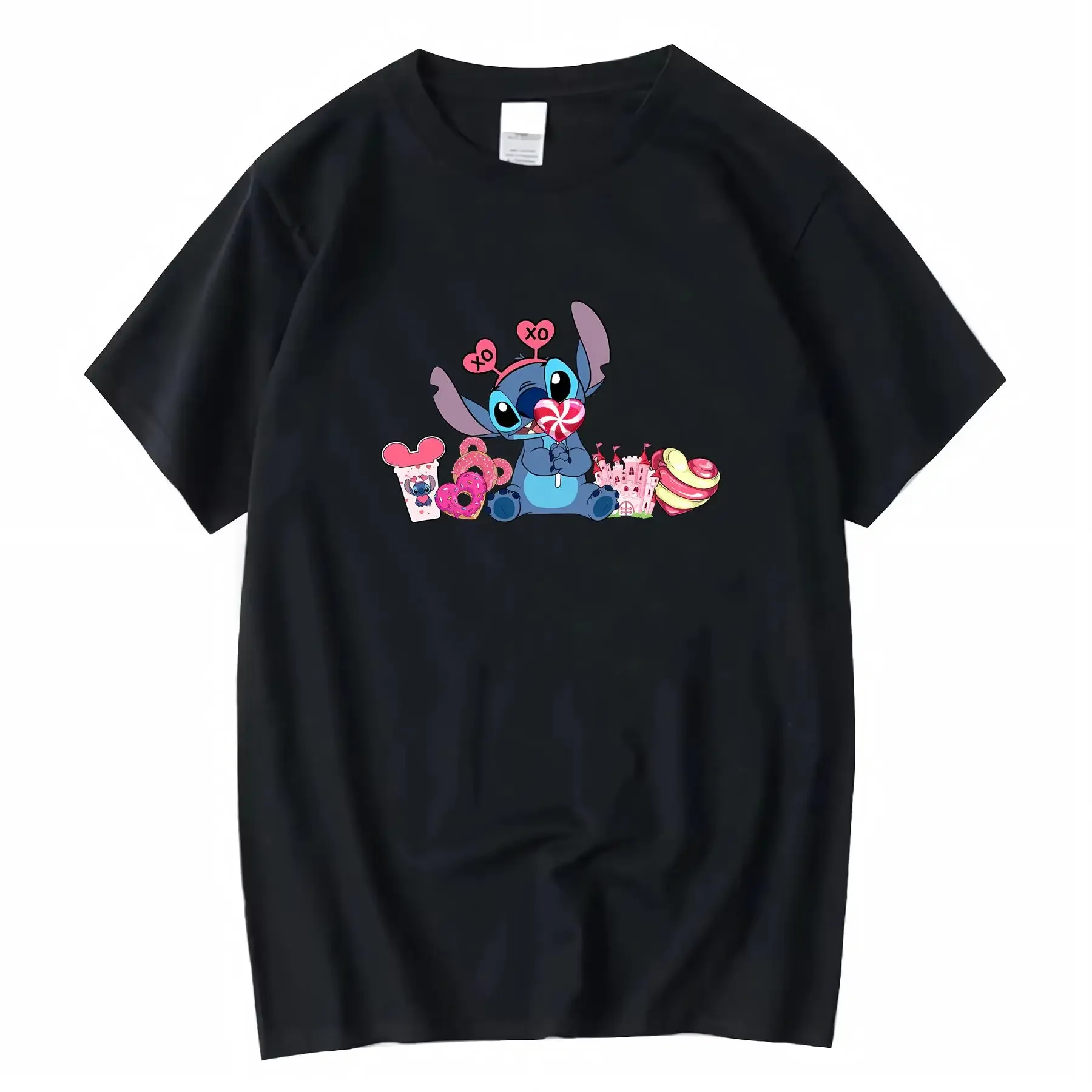

Stitch T shirt Best For Her Disney Valentines Day Love Kid vintage Washed Stretched Versatile Slightly Stylish graphic Unisex